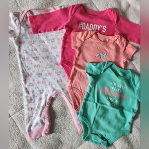 Bundle Of Onesies And A Sleeper Size 3mos
